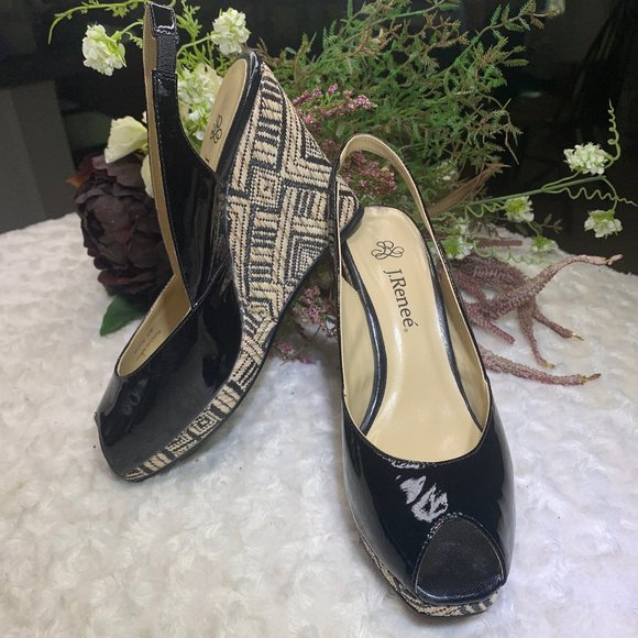 J. Renee Neely Slingback Wedge 8W NWT - Picture 6 of 9